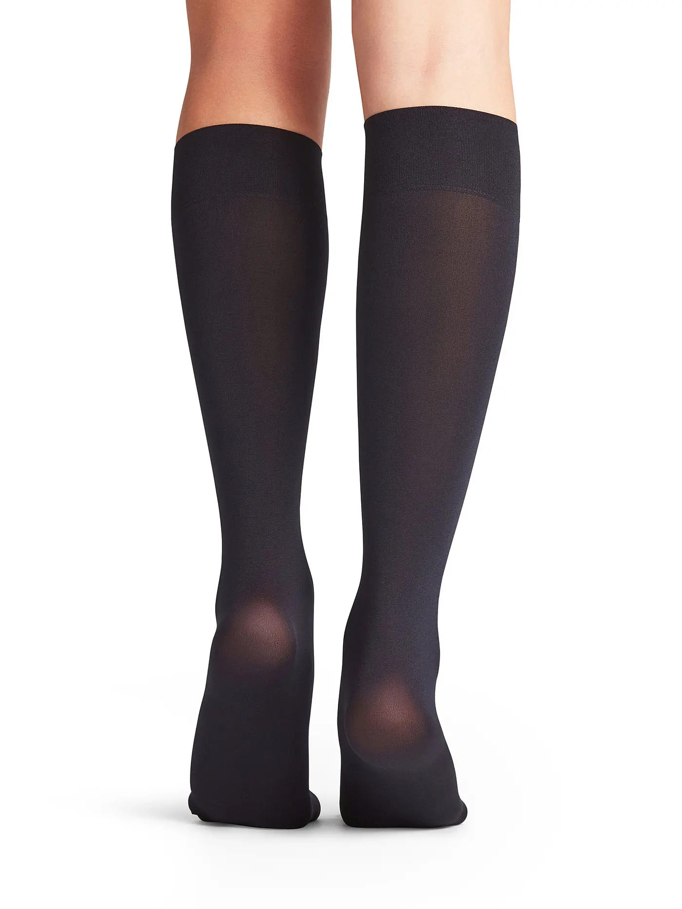 FALKE | Kniestrümpfe Seidenglatt 40 den  black | dunkelblau